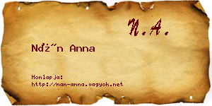 Nán Anna névjegykártya