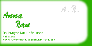 anna nan business card